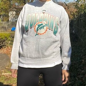 Vintage miami dolphins crew neck sweatshirt size large